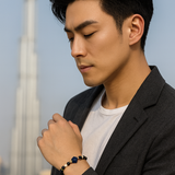 Lapis Stone, White Agate, Sunstone Flowers, Gold-Plated Hematite Cubes