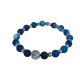 Hematite Plate with Anchor, Striped Blue Agate, Hematite Cubes