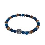 Hematite Plate with Anchor, Striped Blue Agate, Paesina Stone, Hematite Cubes