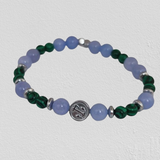 Hematite Plate with Anchor, Lilac Agate, Hematite Rondelets, Malachite