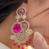 Vittoria Fuchsia Collection - Swarovski Cabochon and Rhinestones