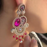 Vittoria Fuchsia Collection - Swarovski Cabochon and Rhinestones