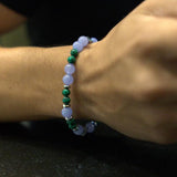 Hematite Plate with Anchor, Lilac Agate, Hematite Rondelets, Malachite