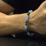 Hematite Plate with Anchor, Lilac Agate, Hematite Rondelets, Malachite