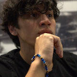 Hematite Plate with Anchor, Striped Blue Agate, Paesina Stone, Hematite Cubes