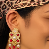 Fleur-Chandelier Collection - Freshwater Pearls, Mallorca Pearls, Bamboo Coral Paste