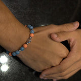 Hematite Plate with Anchor, Pink Coral Plate, Tiffany Agate, Hematite Cubes