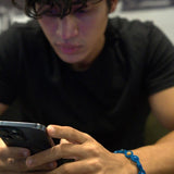 Blue Agate Landscape Stone in blue color embroidery