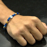 Hematite Plate with Anchor, Striped Blue Agate, Paesina Stone, Hematite Cubes