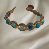 Handmade bracelet with blue banded agate and embroidered detailing – Sir Roberts