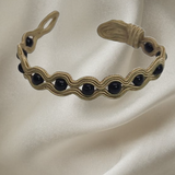 Handmade bracelet with black onyx and golden embroidery – Sir Roberts