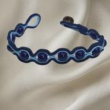 Handmade bracelet with blue agate and embroidered detailing – Sir Roberts