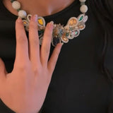 Handmade Italian multicolor agate and Swarovski necklace – Silfide Collection