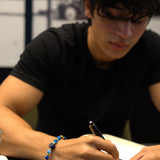 Lapis Stone, Turquoise Paste, Prehnite, Paesina Stone, Gold-Plated Hematite Cubes