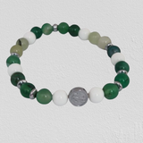 Hematite Plate with Anchor, White Agate, Green Agate, Hematite Cubes