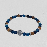 Hematite Plate with Anchor, Striped Blue Agate, Paesina Stone, Hematite Cubes