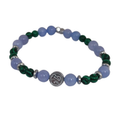 Hematite Plate with Anchor, Lilac Agate, Hematite Rondelets, Malachite