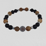 Hematite Plate with Anchor, Paesina Stone, Sunstone, Hematite Cubes