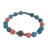 Hematite Plate with Anchor, Pink Coral Plate, Tiffany Agate, Hematite Cubes