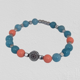 Hematite Plate with Anchor, Pink Coral Plate, Tiffany Agate, Hematite Cubes