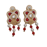 Fleur-Chandelier Collection - Freshwater Pearls, Mallorca Pearls, Bamboo Coral Paste