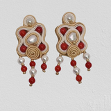 Fleur-Chandelier Collection - Freshwater Pearls, Mallorca Pearls, Bamboo Coral Paste