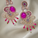 Handmade Italian fuchsia Swarovski earrings with rhinestones – Vittoria Collection