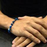 Hematite Plate with Anchor, Striped Blue Agate, Hematite Cubes