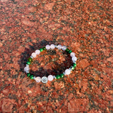 Men’s bracelet with hematite anchor plate, lilac agate, hematite rondelets and malachite – Sir Edwin