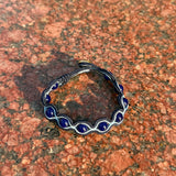 Handmade bracelet with blue agate and embroidered detailing – Sir Roberts