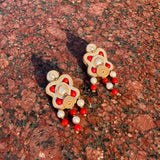 Handmade Italian pearl and coral chandelier earrings – Fleur-Chandelier Collection