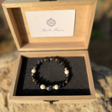 Sir Luxury - Lapis Stone, White Agate, Sunstones, Gold-Plated Hematite Cubes
