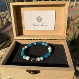Handmade Italian men’s bracelet with lapis, turquoise agate paste and blue agate – Sir Luxury