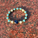 Handmade Italian men’s bracelet with lapis, turquoise agate paste and blue agate – Sir Luxury