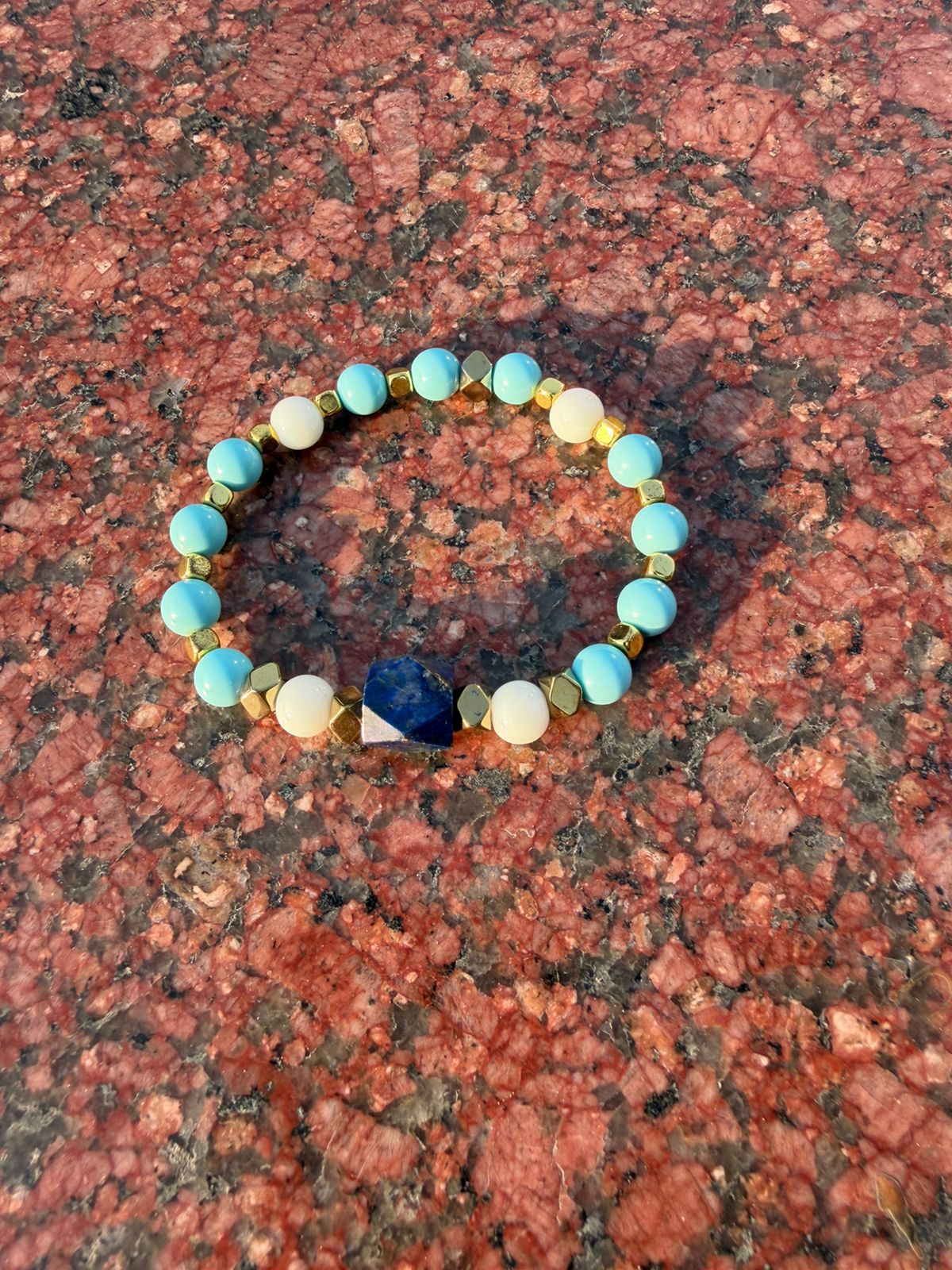 Handmade Italian men’s bracelet with lapis, turquoise agate paste and blue agate – Sir Luxury