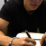 Lapis Stone, White Agate, Sunstones, Gold-Plated Hematite Cubes