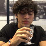 Lapis Stone, Lilac Agate, Bamboo Coral Paste, White Agate, Gold-Plated Hematite Cubes